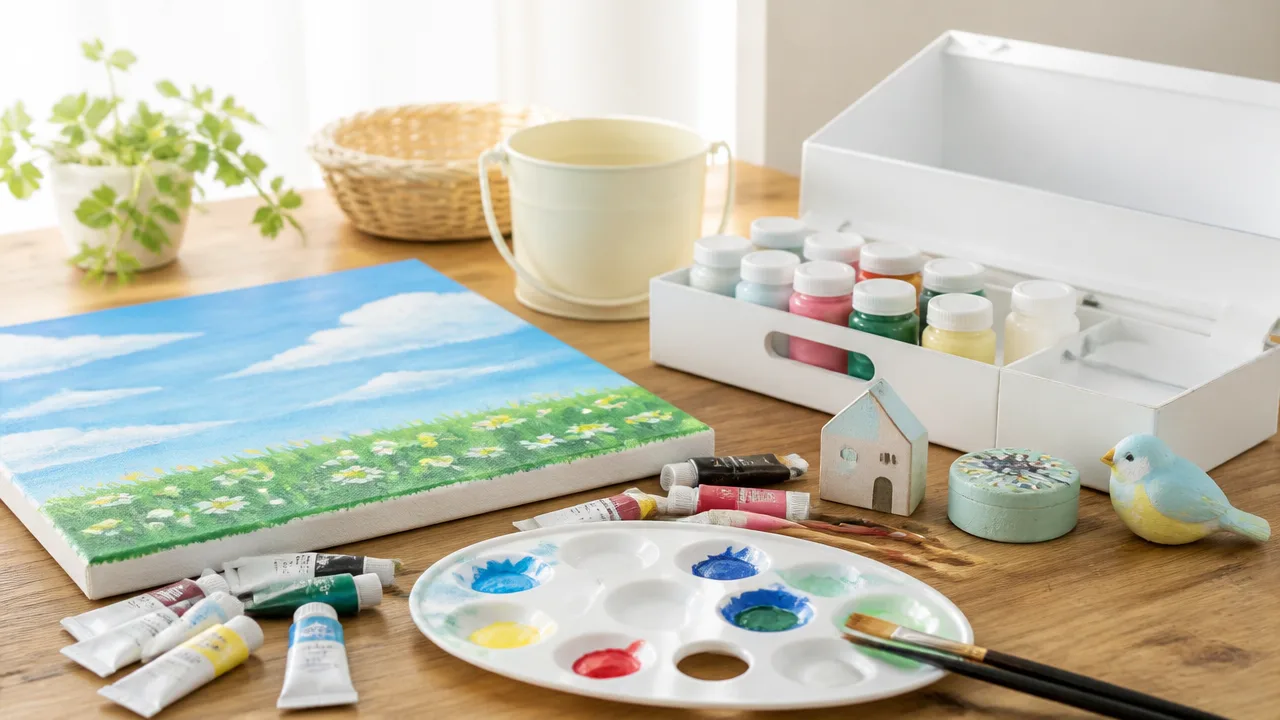 アクリル絵の具は100均セリアにある?種類や売り場、使い方を紹介