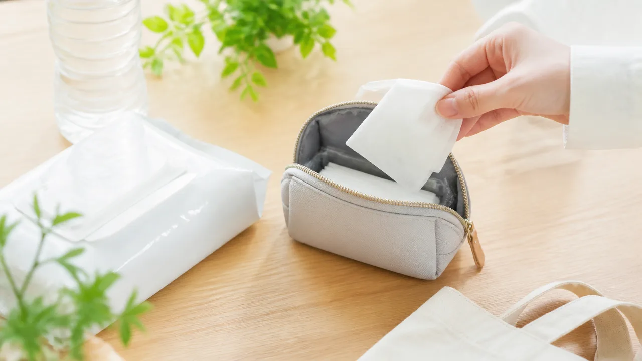汗拭きシートを少量だけ持ち運びたい！乾燥を防ぐ便利な方法
