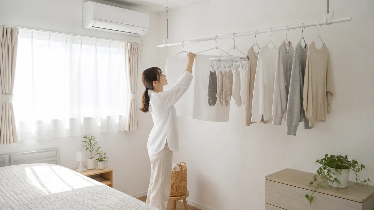 陰干しする場所がないときは?ベランダ・浴室・狭い部屋で干す方法