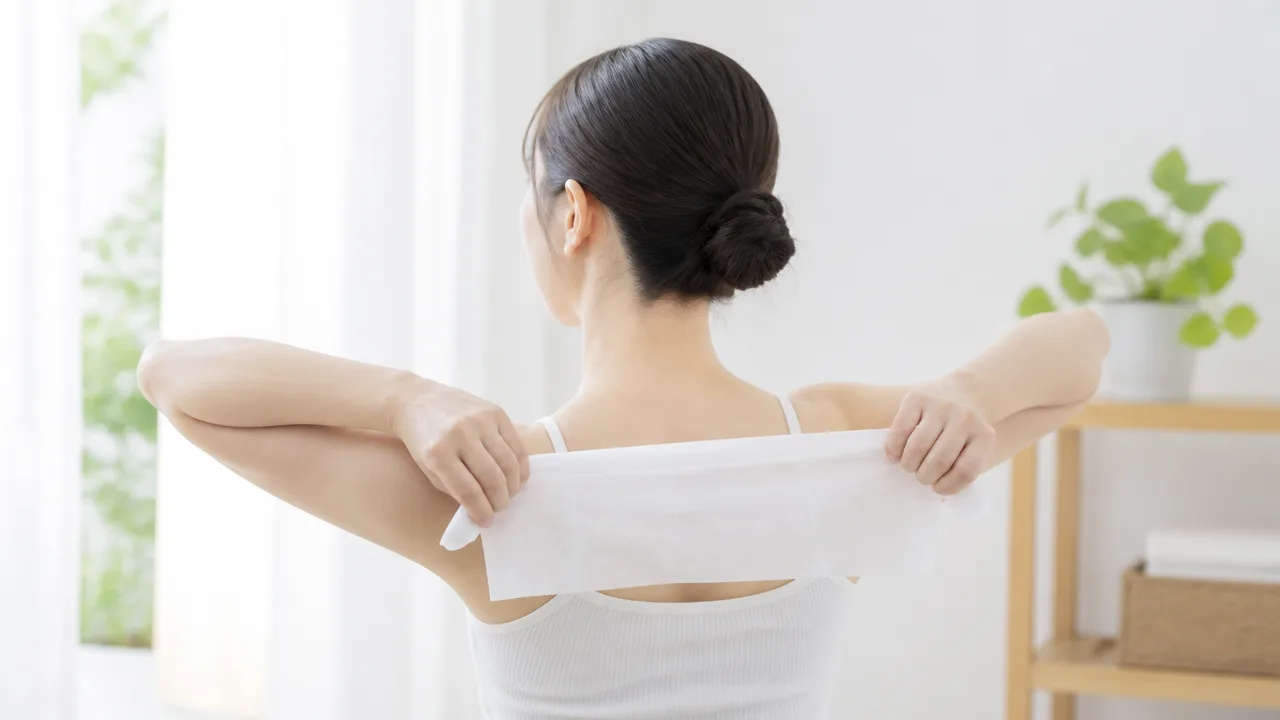 汗拭きシートが背中に届かないときは?ひとりで上手に拭く方法