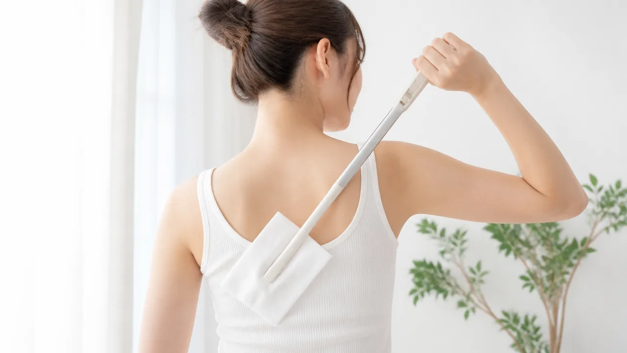 汗拭きシートが背中に届かないときは?ひとりで上手に拭く方法